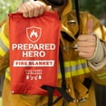 thumbnail image 2 of Prepared Hero Emergency Fire Blanket - 4 Pack - Fiberglass Fire Blanket for Home & Kitchen, 40”x40”, 2 of 8