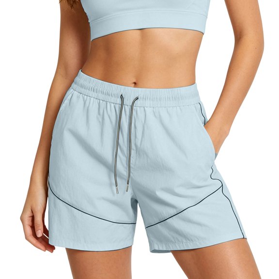 MEZZALL Women Athletic Shorts Lightweight Knee Length Casual Summer Fashion Sportswear Holiday Solid Color Daily Bottoms