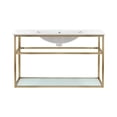 thumbnail image 2 of Pierre 36 Single, Open Shelf, Gold Metal Frame Bathroom Vanity, 2 of 12