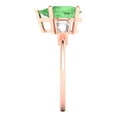 thumbnail image 3 of 2.5 ct Pear Cut Simulated Green Diamond Three-Stone Engagement Ring for Women in 18K Rose Gold, 3 of 5