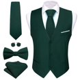 thumbnail image 1 of Chaleco de seda elegante para hombres, conjunto de chaqueta sin mangas, corbata de pajarita, traje de boda, oro sólido, verde, rosa, Morado, Rojo, 1 of 5