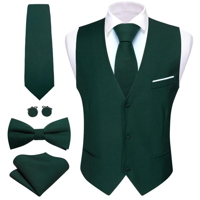 Chaleco de seda elegante para hombres, conjunto de chaqueta sin mangas, corbata de pajarita, traje de boda, oro sólido, verde, rosa, Morado, Rojo