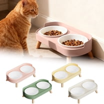Elevated Cat Food and Water Bowls, 2-in-1 Slow Feeder Dish with Non- Base, Ergonomic Design for Better Digestion & Reduced Vomiting, Suitable for Small Medium Large Cats (C)