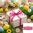 thumbnail image 1 of Homekingdee Easter Ribbon with Carrot Rabbits and Egg Cutouts - Polyester Decorative Bow for Gift Wrapping Easter Party Spring Decorations, 1 of 6