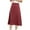 Red, variant on Wyobmus Women's Silk Satin A Line Skirt Midi Long Length Solid Color Elastic Waist Elastic Skirts Black