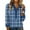 KhakiB&031230R, variant on Garbnen Henley Shirts Women Plaid Spring Summer Long Sleeves Shirts for Women Vacation Casual Basic Button Down Blouses for Women