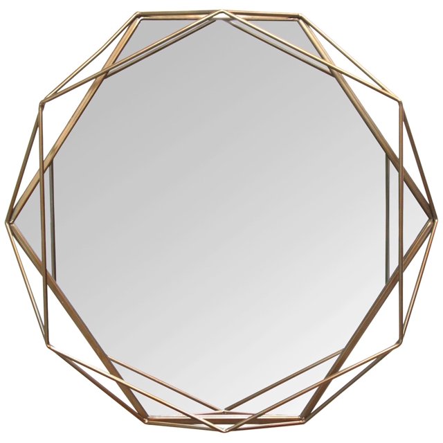 Stratton Home Decor S11541 Chloe Hand Painted Gold Metal Wall Mirror Art Decor