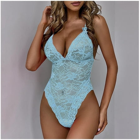 

Simplmasygenix Women s Lingerie Lace Sexy Clearance Women s Lace Sexy Flower Lace Bow One-Piece Sexy Lingerie Pajamas Bodysuit