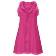 thumbnail image 4 of Ltctricy Women's Mini Dress Sleeveless V Neck Ruffle Front Cotton Linen Tunic Dress Casual Summer Sundresses Beach Vacation Outfits, 4 of 6