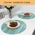 thumbnail image 5 of Duck Green Round 13 Inch Placemats Set of 2, Vintage Modern Abstract Art Ombre HeatResistant Non Slip Place Mats for Dining Table, Wipeable Braided Kitchen Table Mats for Housewarming, 5 of 9