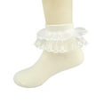 thumbnail image 4 of Kawell 5 Pairs Toddler Baby Girls Ruffle Lace Socks Cotton Frilly Ankle Soft Dress Kids Princess Socks 2-15T, 4 of 7
