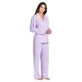 thumbnail image 4 of Casual Nights Women's Long Sleeve Rayon Button Down Pajama Set, 4 of 5