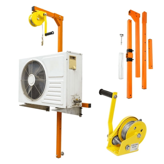 Split-Type Air Conditioner Lifter, Lightweight Carbon Steel Frame AC Installation Hoist with 50ft Rope