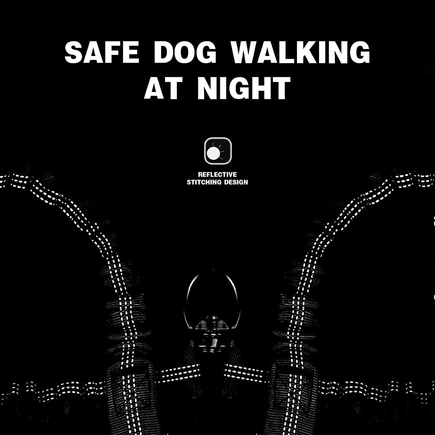 3 Dog Leash No Tangle, Heavy Duty Multiple Dog Lead Shock Absorbing Bungee with Padded Handle Removable Pet Traction Walking Rope for Medium Large Dogs (25-180 Lbs)