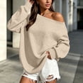 thumbnail image 6 of GUACER Womens One Shoulder Tops Trendy Soft Oversized Long Sleeve Blouses for Everyday Date Casual, 6 of 9
