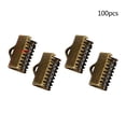 thumbnail image 5 of CIMAXIC 100PCS 1.3CM Plated Ribbon Ends Metal Fastener Clasps Textured Crimp End Clamps Cord Ends Buckles Zipper Clips DIY Jewelry Accessories (Bronze),0.51"X0.2"X0.2", 5 of 5