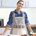 thumbnail image 4 of 3 Piezas Mandiles de Cocina Mujer, Mandiles de Cocina Floral con Bolsillo, Con Tirantes Extra Anchos y Correas Traseras Ajustables, Perfecto para el Hogar, Restaurantes, Parrillas y Reposter&iacut, 4 of 6