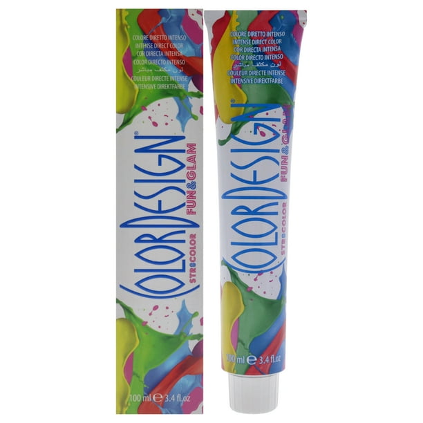 Color de cabello demipermanente Fun and Glam - Extreme Red de ColorDesign para unisex - Color de cabello de 3.4 oz