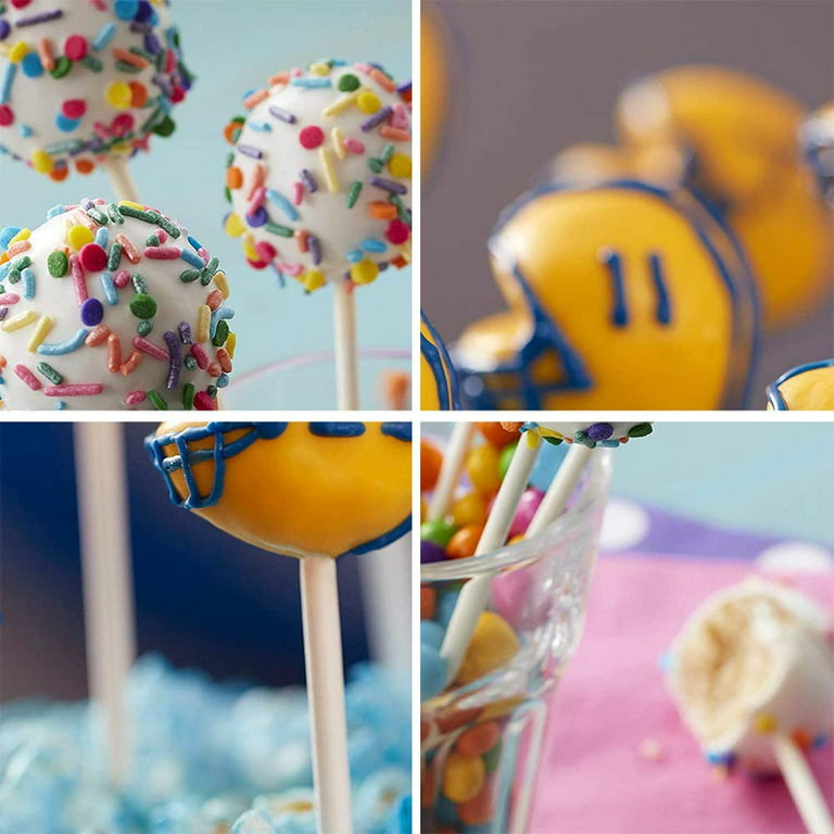 Cestari 100 Pcs Thick White Cake Pop Sticks for Cakepops, Lollipops, Hard Candy, Suckers, Chocolates, Rice Krispie Treats, Cookie Pop