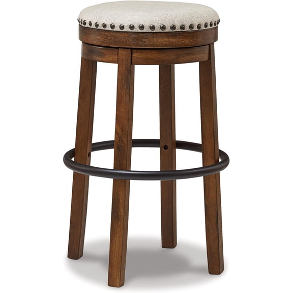 valebeck 30.25" bar height upholstered swivel stool, brown