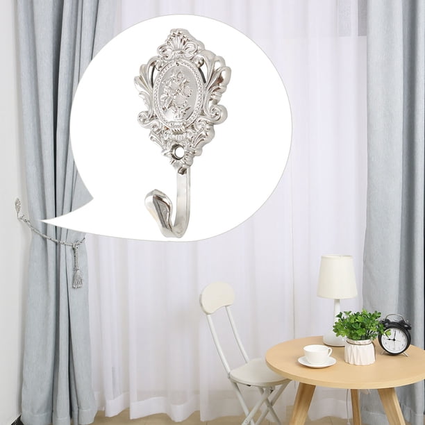 Soporte de cortinas Uxcell para sujetar cortinas, ganchos para pantallas de cortinas, sujetadores de zinc aleado tono plateado 2 piezas