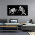 thumbnail image 3 of HFDF Extra Large Money Canvas Art Creative Bull vs Bear Money Canvas Artwork Black and White spirational Abstract Money Bull vs Bear Artwork for Gym Coffee Shop Decor Easy to Hang- 24x16inch Framed, 3 of 6
