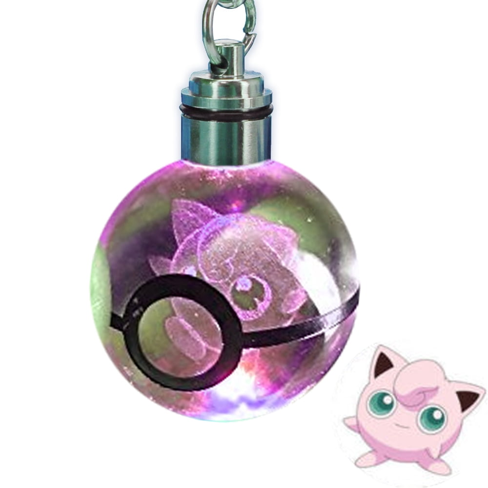 3D Lamp Pokemon Pokeball Crystal Ball LED Night Light 3cm Key Rings Kid Gifts 
