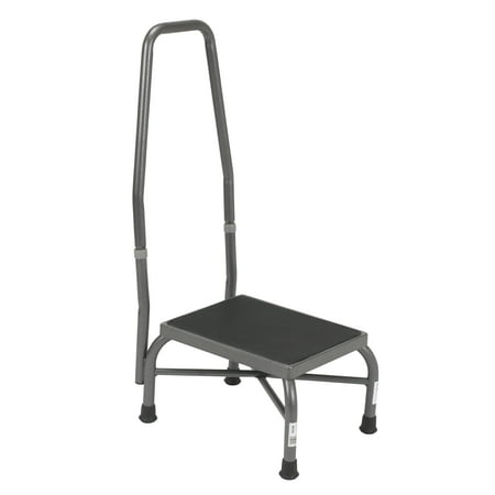 Drive Footstool - Drive Medical Heavy Duty Bariatric Footstool with Non Skid Rubber Platform and Handrail