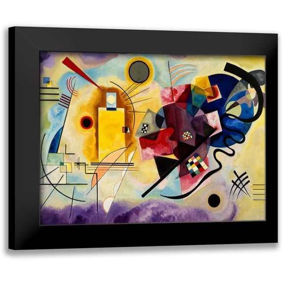 Kandinsky, Wassily 14x12 Black Modern Framed Museum Art Print Titled - Yellow, Red and Blue