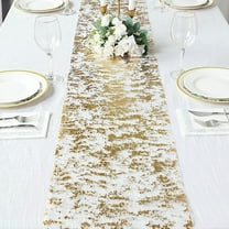 BalsaCircle 11x108" Gold Metallic Polyester Thin Mesh Table Runner Party Decorations Wedding Events Supplies
