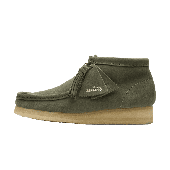 CLARKS WOMENS Wallabee Boot Womens "Khaki/green Suede" 26179160 26179160 from Stadium Goods