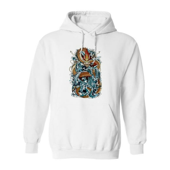 Japanese Water Dragon Hoodie Men -Image by Shutterstock, Male 3X-Large