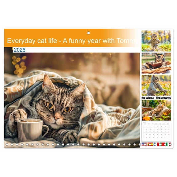 Everyday cat life - A funny year with Tommy the cat (Monthly Wall Calendar 2026 11.7 x 16.5 (open)), CALVENDO 14 Month Calendar
