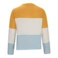 thumbnail image 5 of Bowake Women's Fall Sweaters Long Sleeve Crew Neck Color Block Casual Loose Trendy Knit Pullover Jumper Tops, 5 of 5