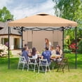 thumbnail image 4 of 10x10 Easy Pop Up Canopy Tent with Sidewalls, Instant Outdoor Shade Shelter with Removable 10FT Sun Walls, Quick Setup Waterproof and UV-Resistant for Patio (Khaki, 1 sidewall), 4 of 7