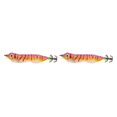 thumbnail image 2 of Advancent Jigs de calamar, camarones de madera brillante con anzuelos, señuelo de pesca impermeable, acero de alto carbono, cebo resistente al Rojo 2Conjunto, 2 of 6