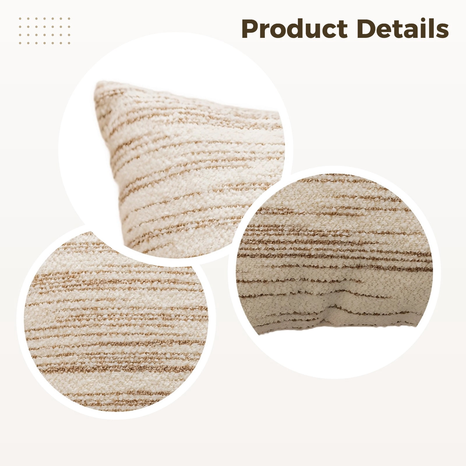 2 Pack Boucle Pillow Covers 18x18 Inch, Light Taupe Throw Pillow Covers Set - Modern Minimalist Sofa Cushion Covers for Living Room, Bedroom