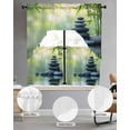 thumbnail image 3 of Zen Stones Kitchen Curtains Sets 24 Inch Length with Valance, Nature Water Reflection Country Botanical Swag Valances and Tiers Curtain Set Drapes Swag Curtains for Living Room, Bathroom, Bedroom, 3 of 6