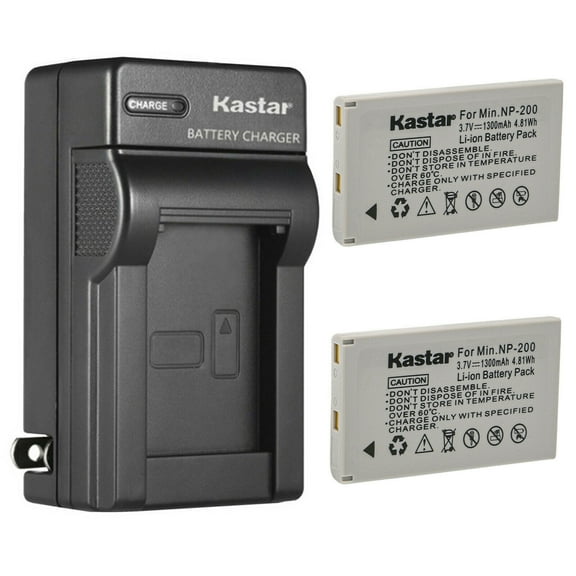 Kastar 2-Pack Battery and AC Wall Charger Replacement for Konica Minolta NP-200 NP200 Battery, Konica Minolta DiMAGE X, DiMAGE Xg, DiMAGE Xi, Konica Minolta DiMAGE Xt, DiMAGE Xt Biz Digital Cameras