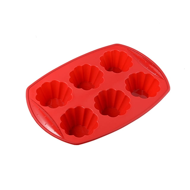 Wosthever Molde de pastel de silicona de 6 cavidades DIY Muffin Cup Cupcake encaje flor borde huevo tarta helado antiadherente molde Type2 NO2