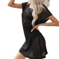 thumbnail image 2 of Vestido de Crochet para Mujer, de Corta y Cuello en V, Ideal para Verano Negro L, 2 of 9