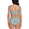 thumbnail image 3 of Wukai Floral Women's Bikini Set Two Piece,wimsuit High Waisted V Neck Twist Front Adjustable Spaghetti Straps Bathing Suit-Medium, 3 of 7