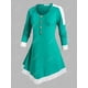 thumbnail image 2 of Camiseta Talla Extra Borde Encaje Dos Tonos Rosegal  Mangas largas de talla grande, 2 of 5