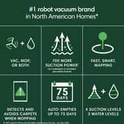iRobot Roomba 104 Combo Robot Vacuum and Mop, Self-Emptying, LiDAR Navigation, Smart Mapping, Black