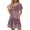 Rose Gold, variant on Yotami Women's Bohemian Dress with Pocket Short Sleeve Midi Dress V-Neck Floral Print Summer Dress for Daily