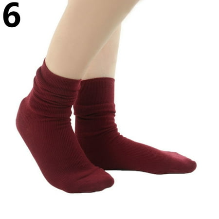 

JunDanmall Fashion Women s Boots Thin Socks Slouch Solid Color Outdoor Cotton Knitted Socks