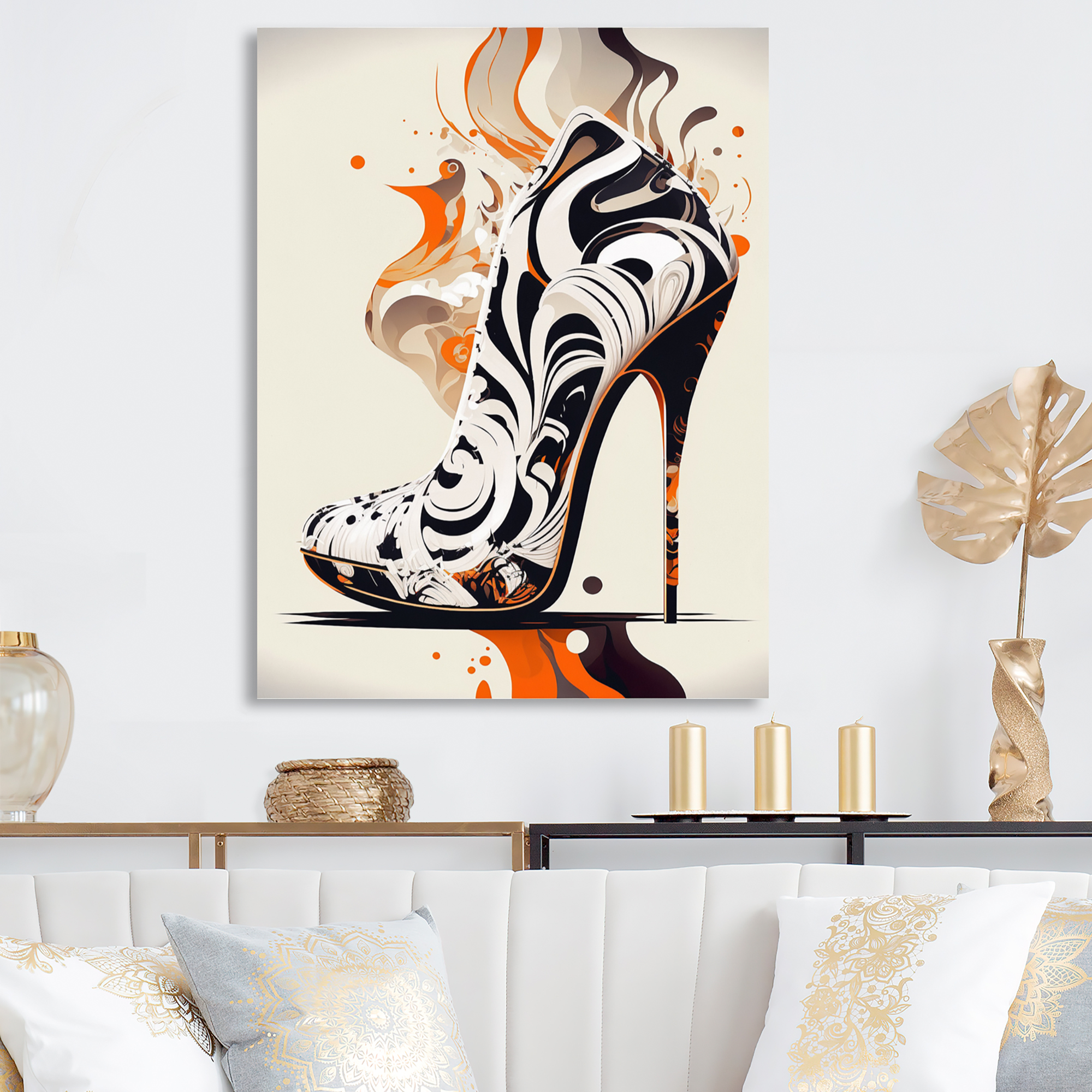 Designart 50S Art Deco Shoes Canvas Wall Art