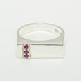 thumbnail image 2 of LBG British Made 10k White Gold Natural Ruby Mens Band Ring - 25 size options - Size 9.5, 2 of 6