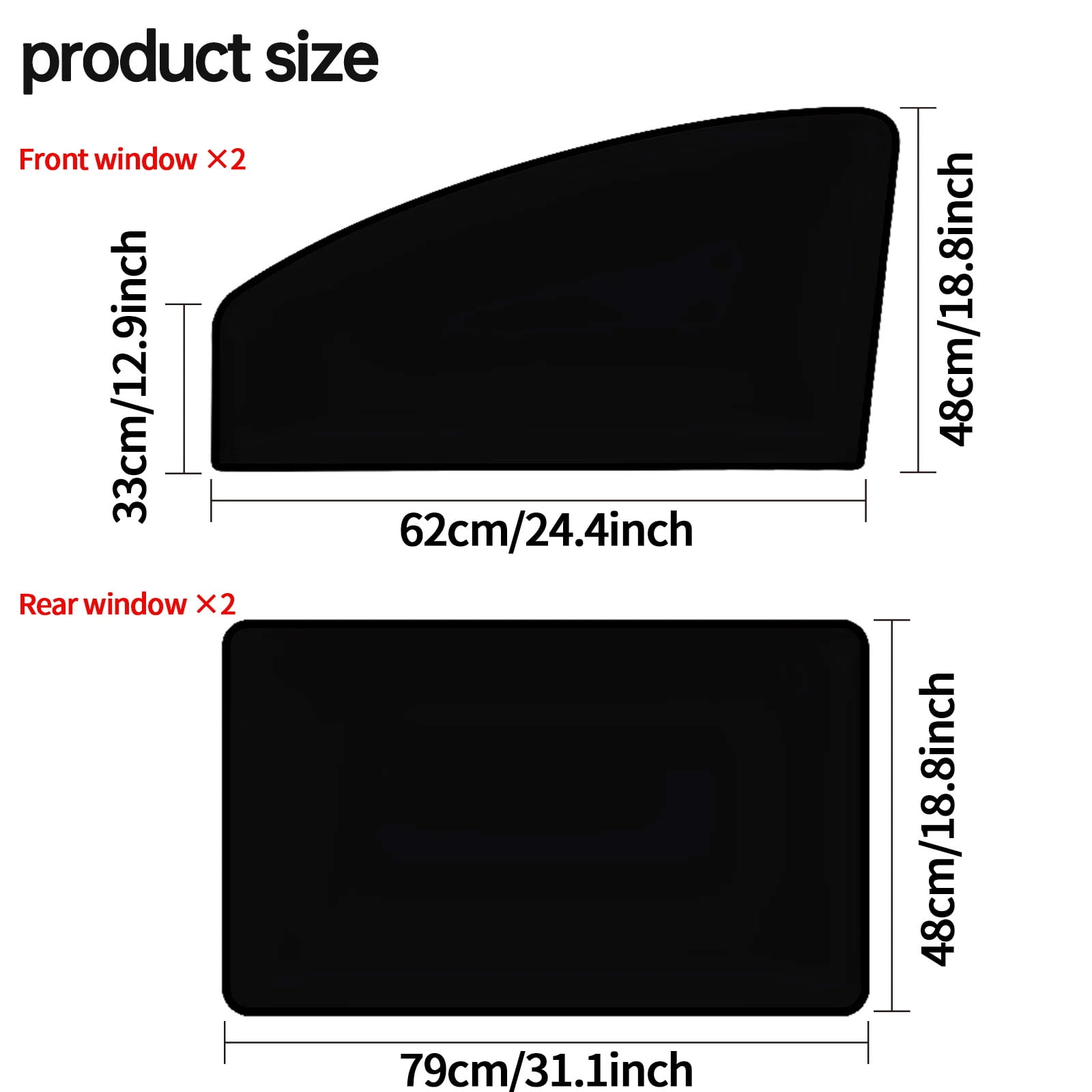 4 Pack Magnetic Car Side Window Sun Shades – Universal Fit Privacy Curtains with Safe Mirror Cutout, Strong Light Blocking & UV Protection, Easy Install for Driving, Camping, and Napping