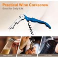 thumbnail image 4 of 6Pcs 5" Wine Openers Waiter Corkscrew Professional Red Wine Bottle Opener Double Hinged with Foil Cutter for Servers Bartender, Blue, 4 of 5